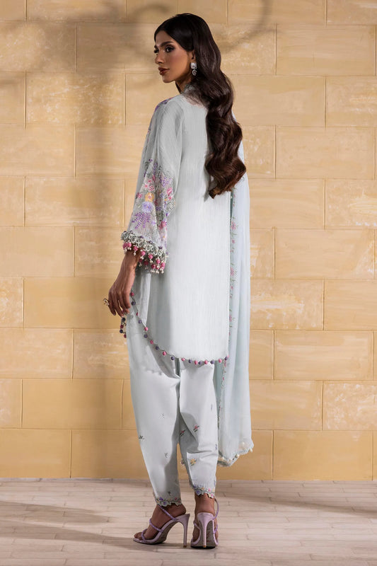 Unstitched 3 Pcs Embroidered Lawn Suit  SSS-106