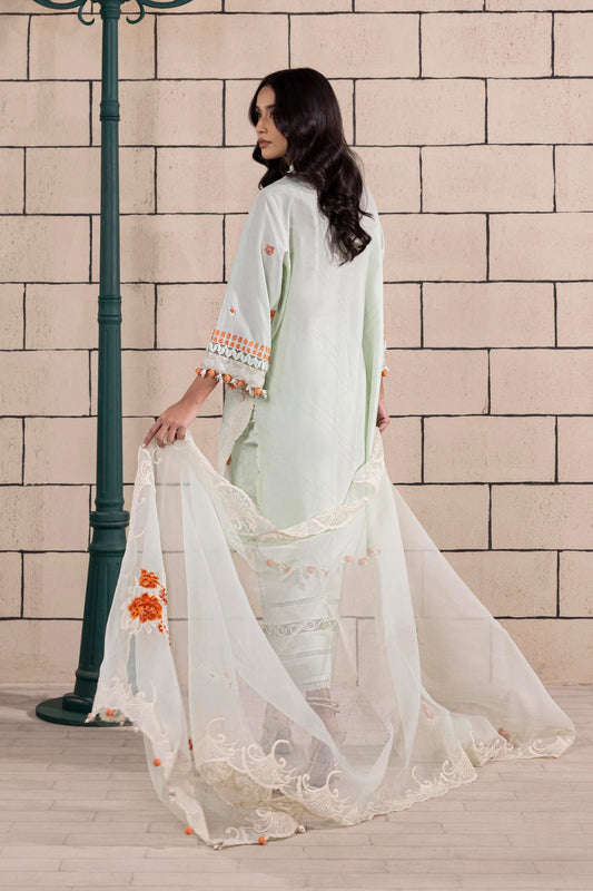 Unstitched 3 Pcs Embroidered Lawn Suit  SSS-119