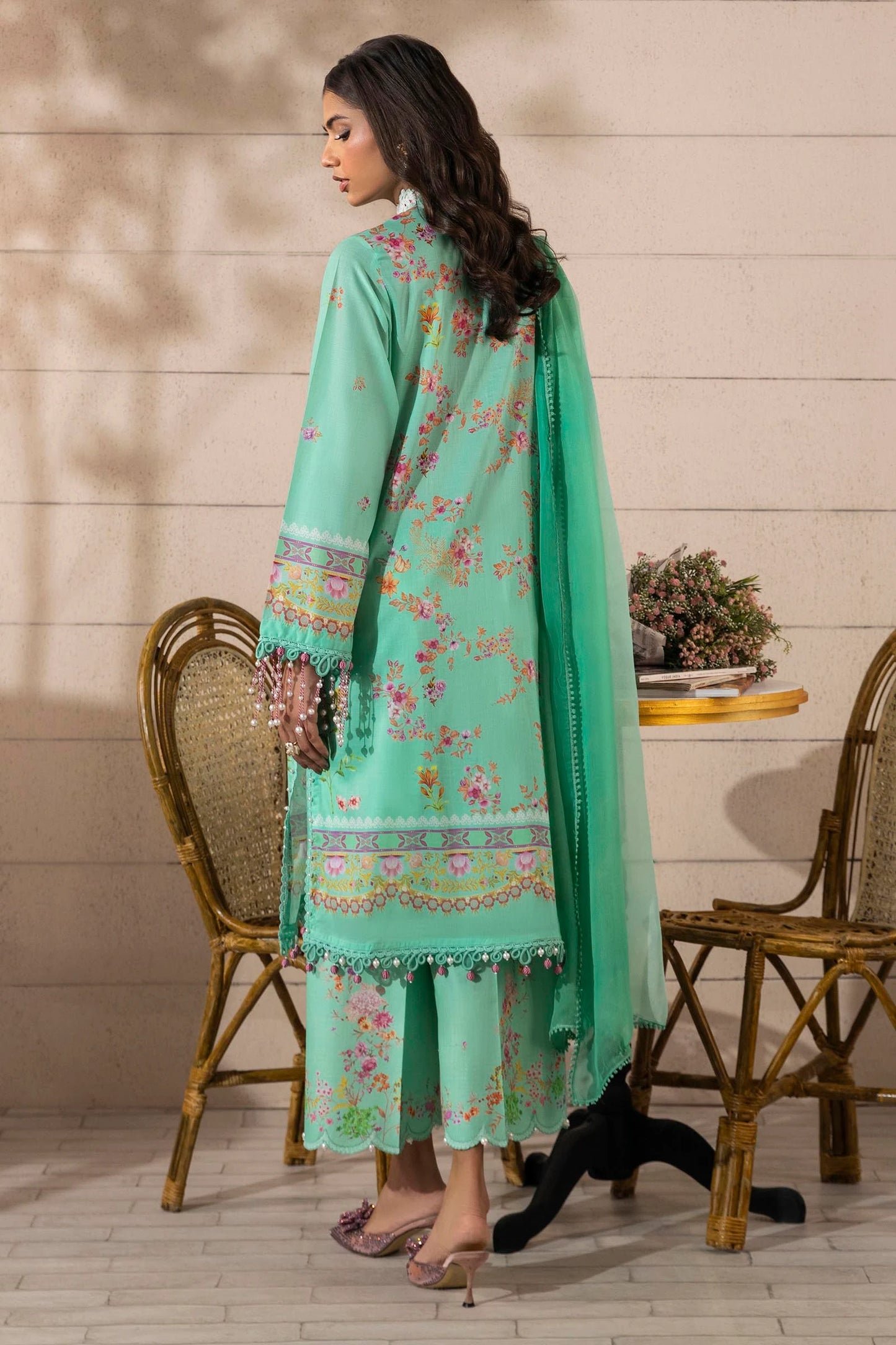 Unstitched 3 Pcs Embroidered Lawn Suit  SSS-130